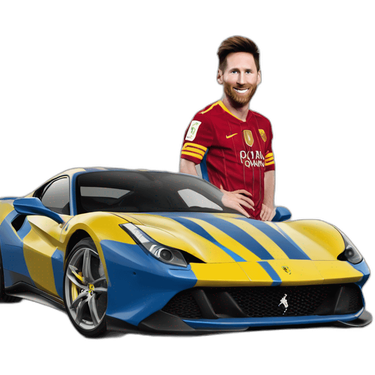 Messi sur une ferrari emoji