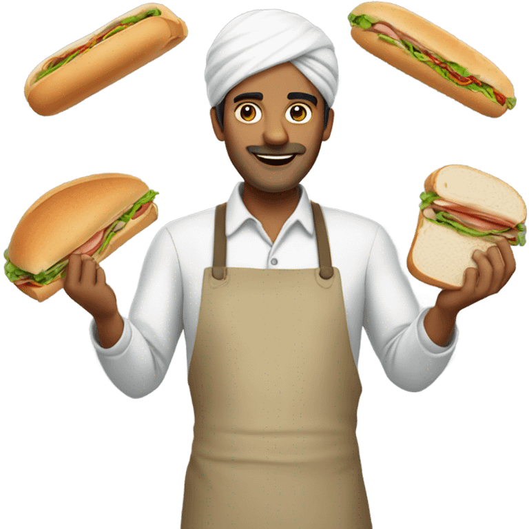 Indian man making sandwich’s emoji