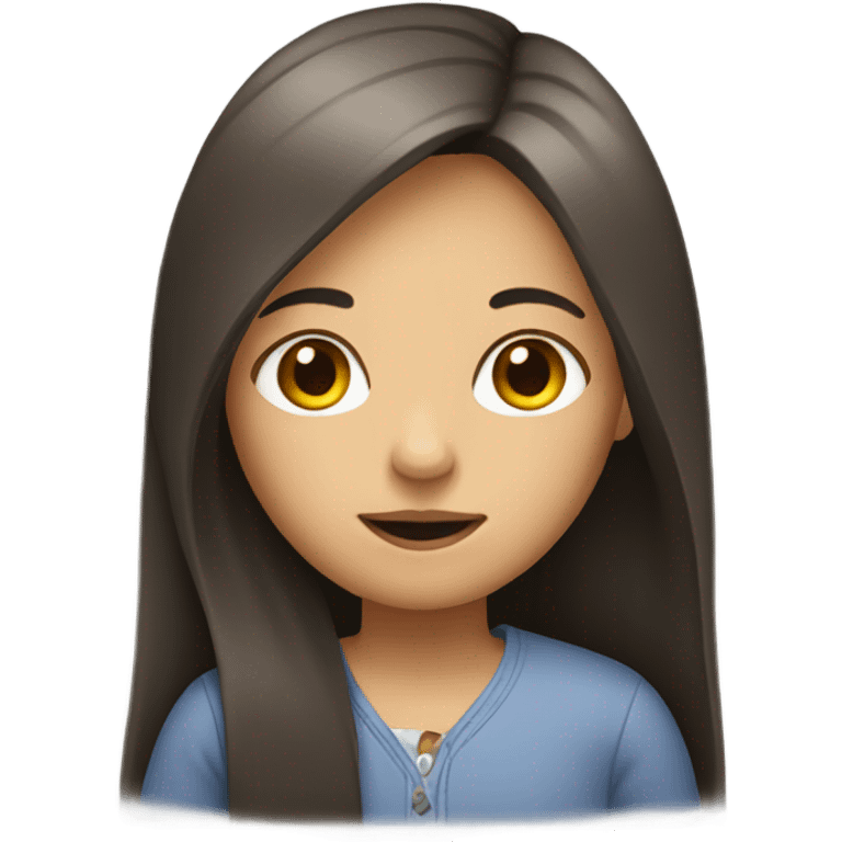 a girl with straight hair emoji