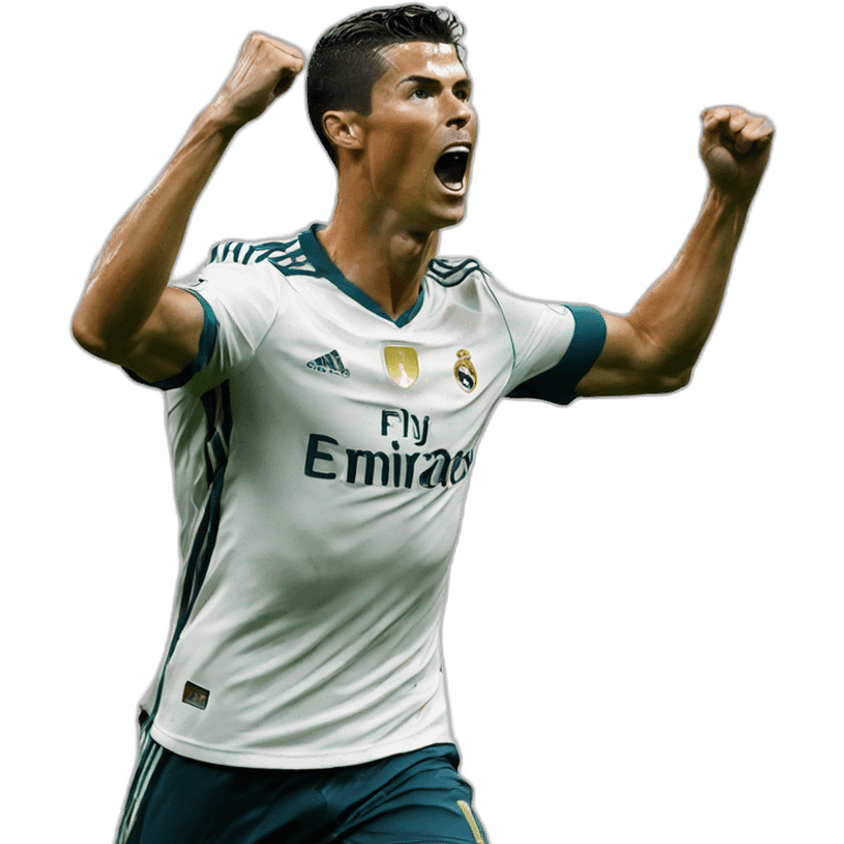 Cristiano Ronaldo celebrating a goal emoji