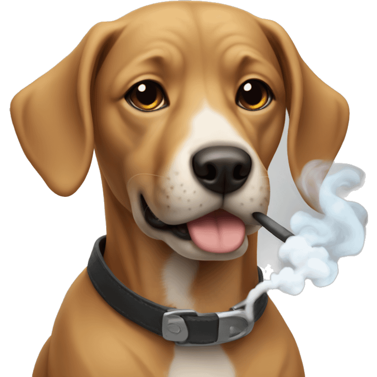 Dog with smoke emoji