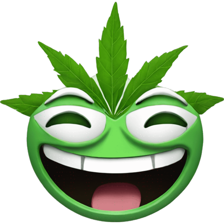 Weed leaf laughing emoji emoji