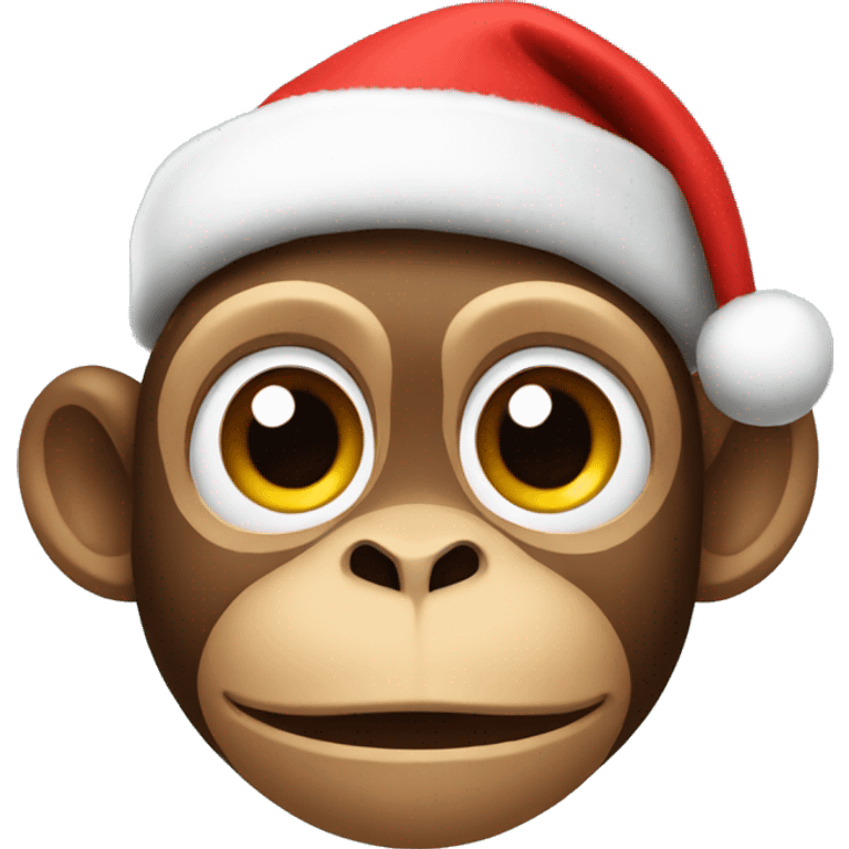 monkey with christmas hat emoji