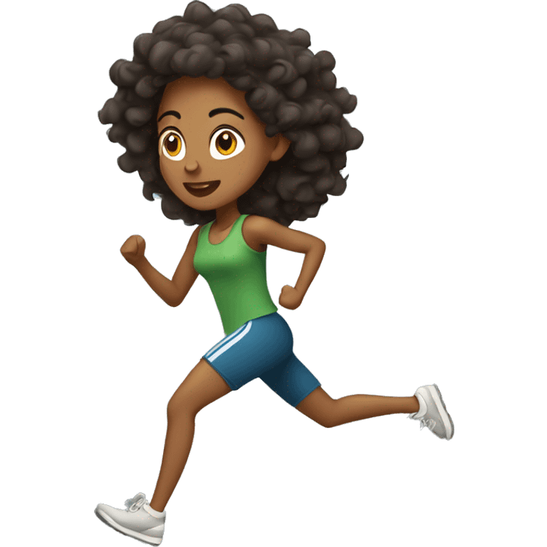 Ethiopian woman running with curly hair emoji