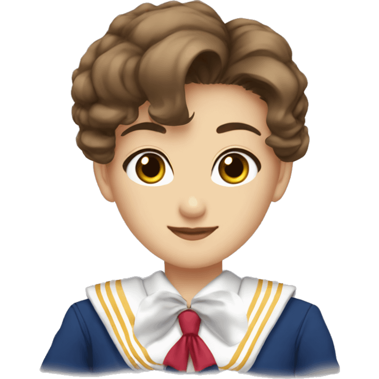 Sailor Moon with brown hair and brown eyes emoji