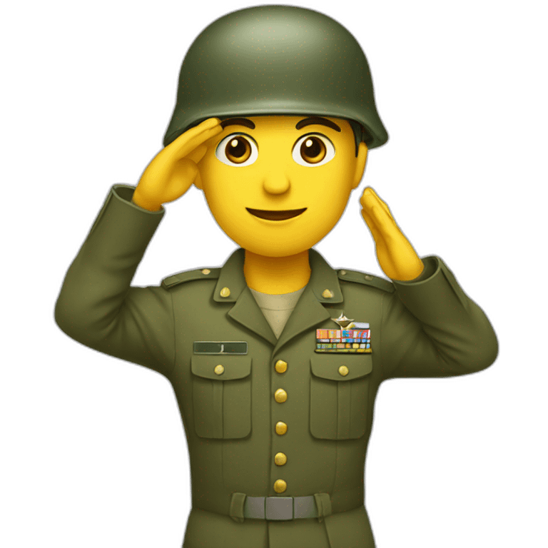 Soldier with army helmet saluting  emoji