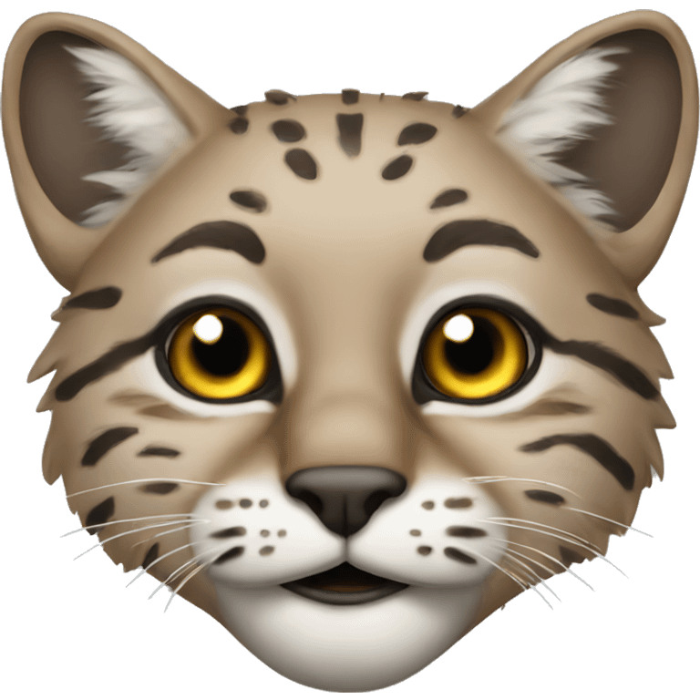 Silly faced bobcat emoji