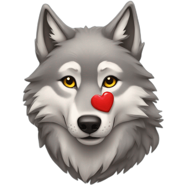 Wolf with heart eres emoji