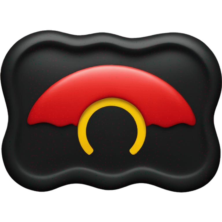 A wavy black and red rectangle with a yellow circle in the middle emoji