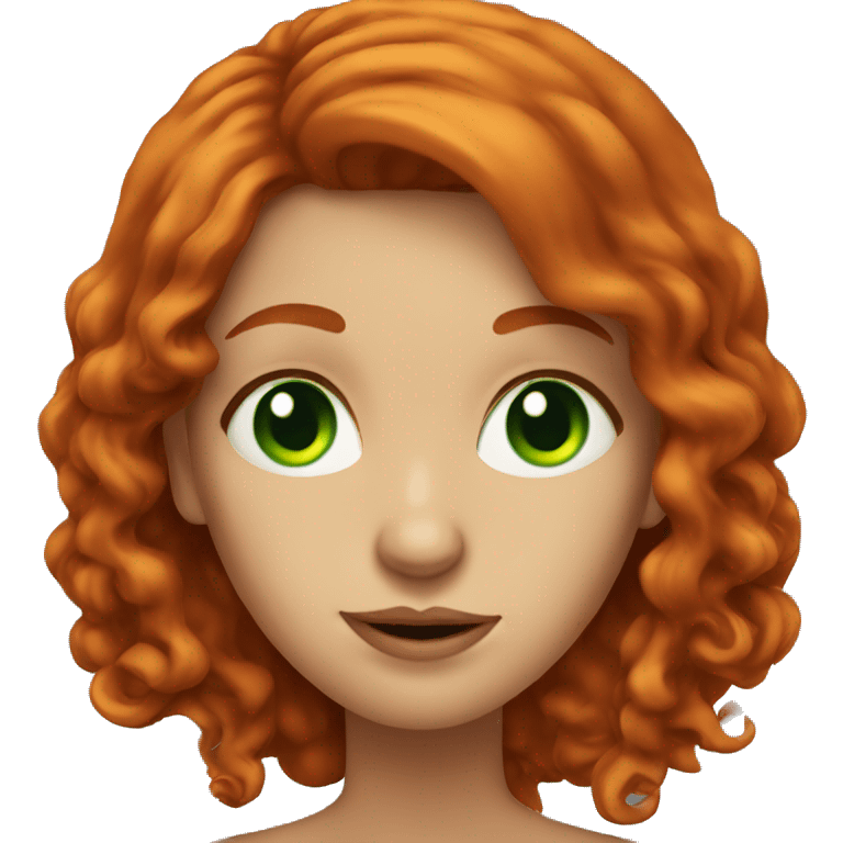 long haired redhead woman with green eyes smoking emoji