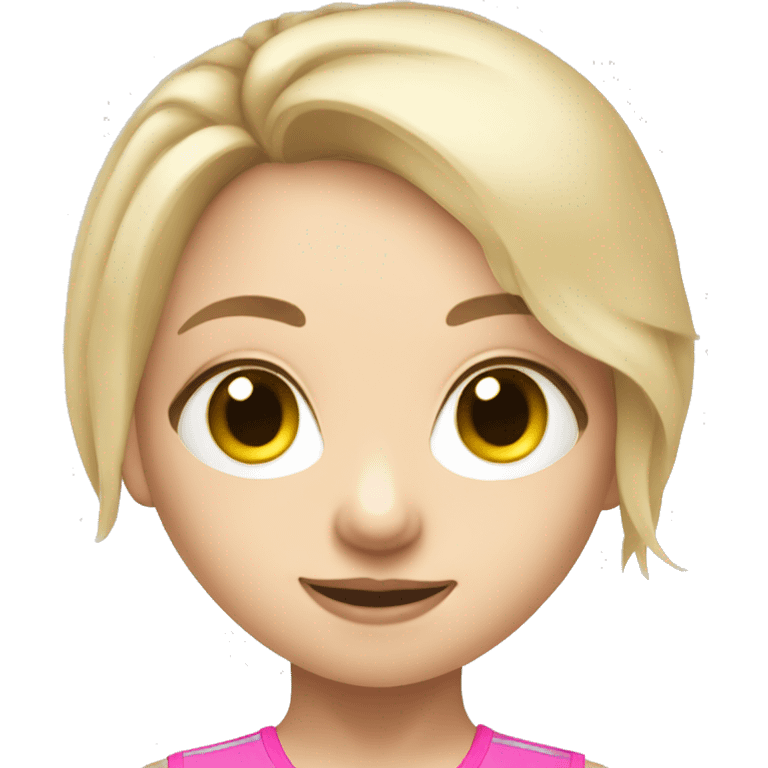 Smart gymnastics girl blonde white big eyes emoji