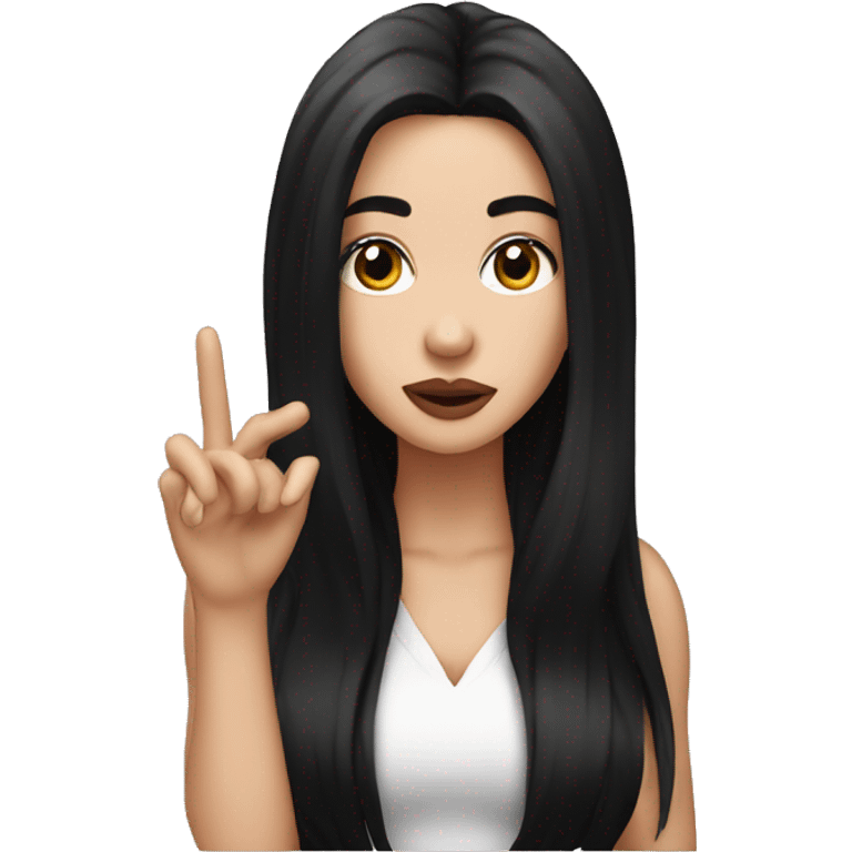 White girl with Black hair blowing a kiss   emoji