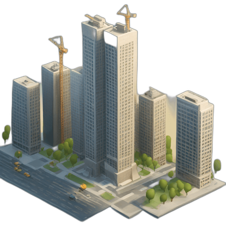 Building skyscrapers using hammer emoji