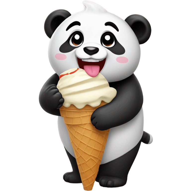 Panda eating ice cream emoji