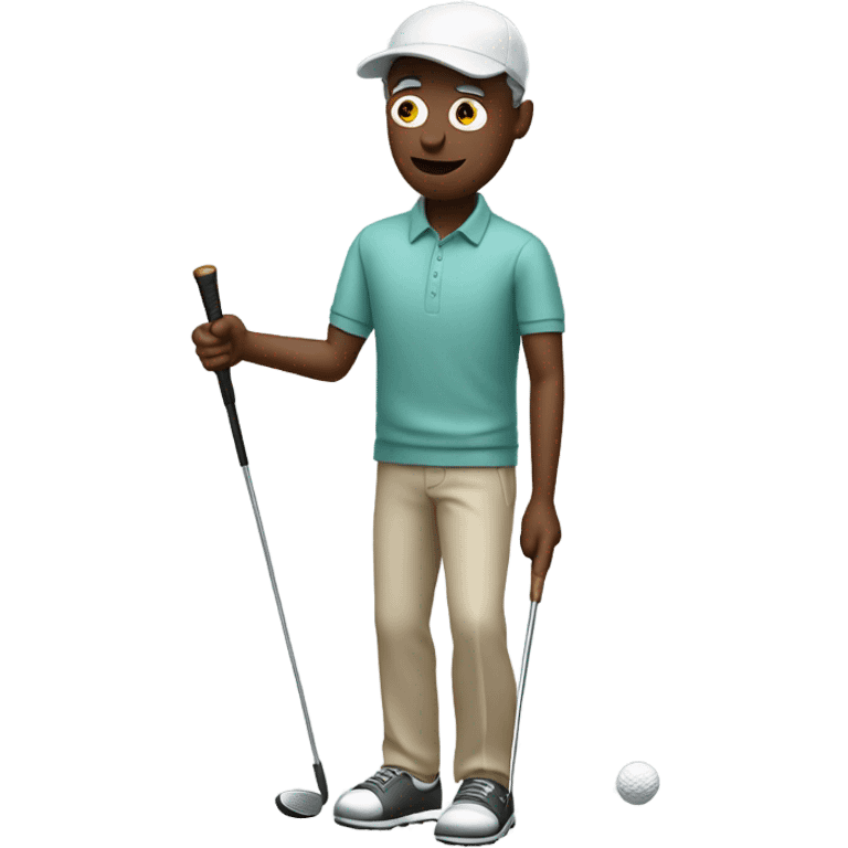 Blind man swinging can like a golf club  emoji