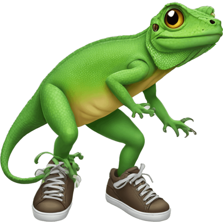 lizard wearing shoes emoji