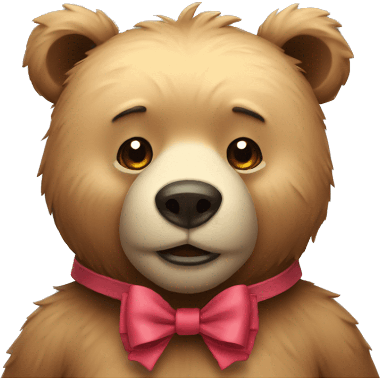 Bear with bow emoji