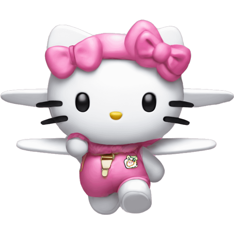 Hello kitty with flight  emoji