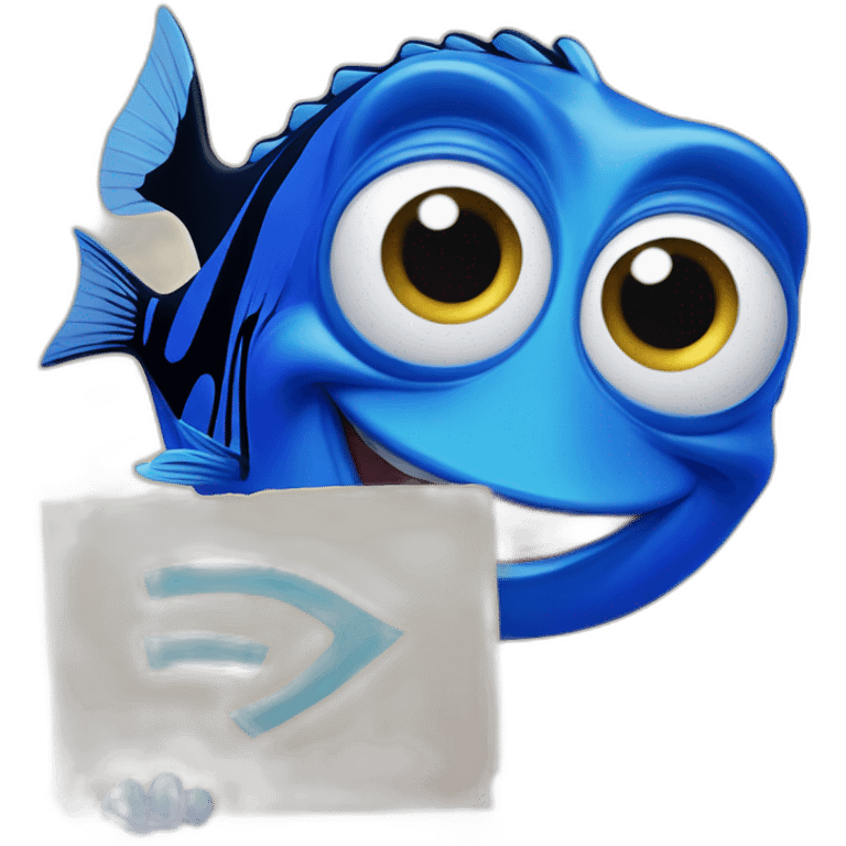 finding dory holding laugh sign emoji