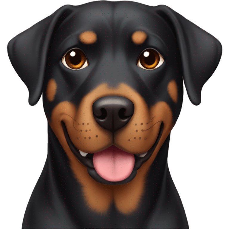 a dog mix labrador retriever and eyebrows rottweiler emoji