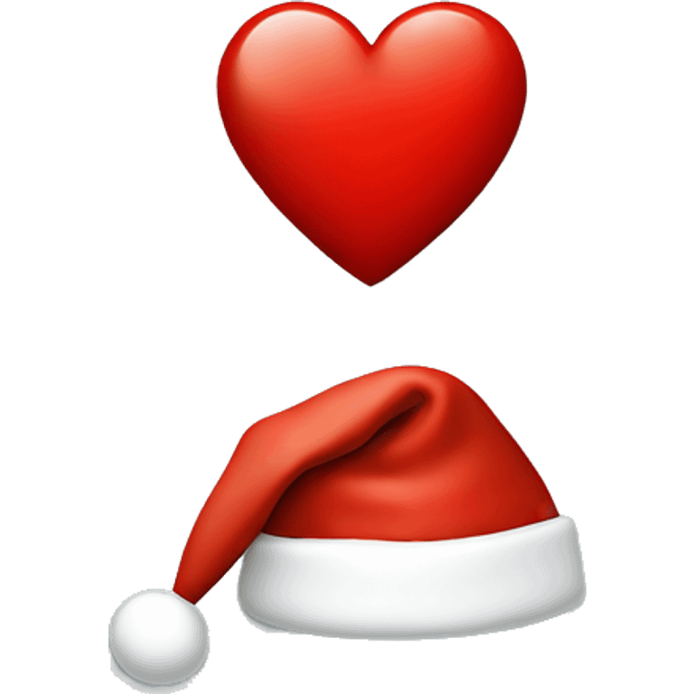 red heart with Santa hat on top emoji