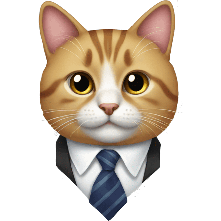 cat with a tie emoji