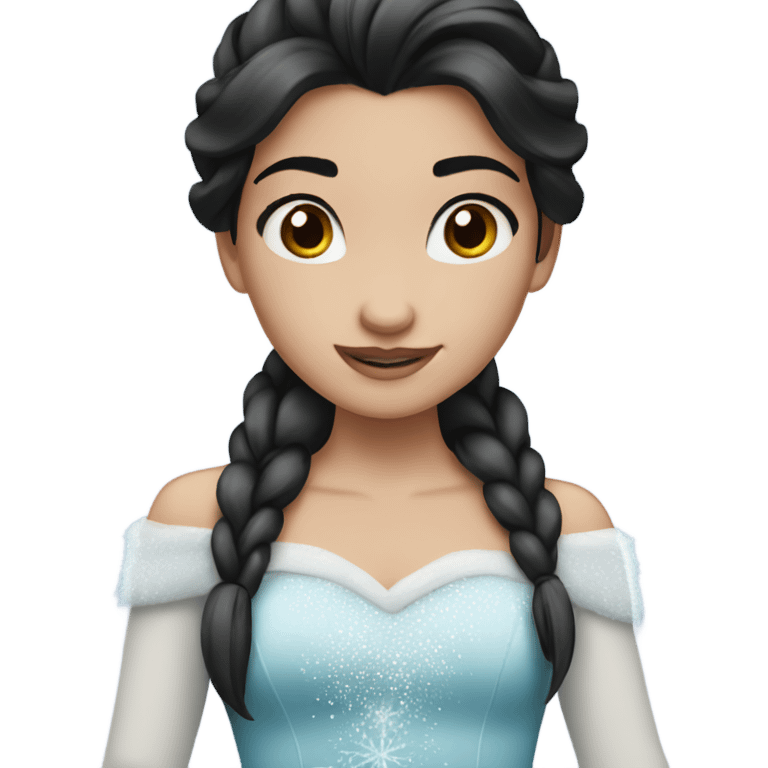 Frozen girl with black hair emoji