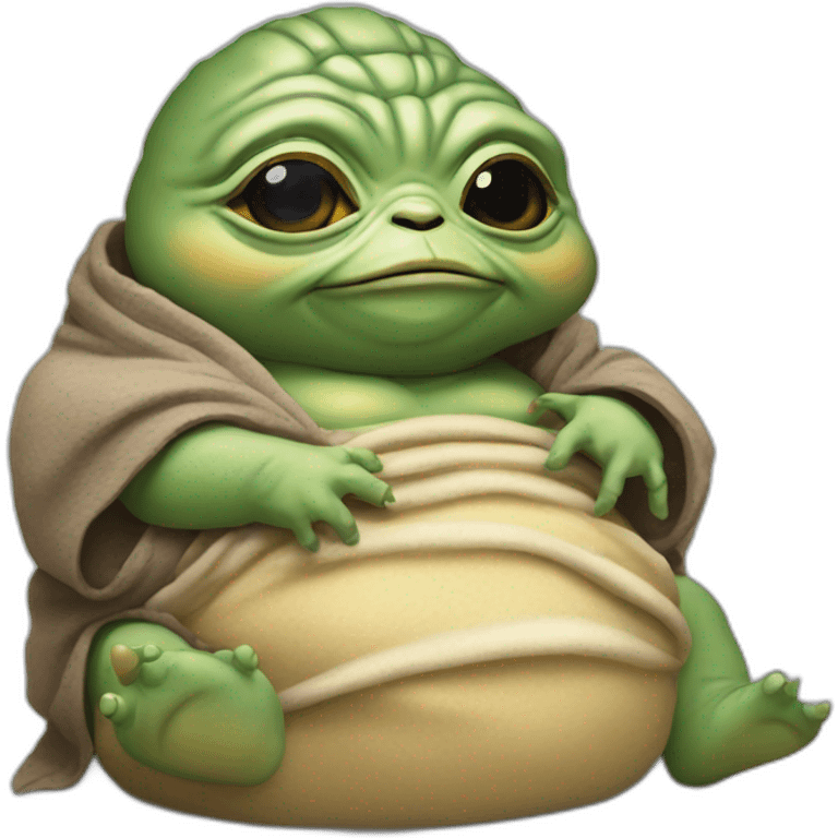 Jabba the hutt eating baby yoda emoji