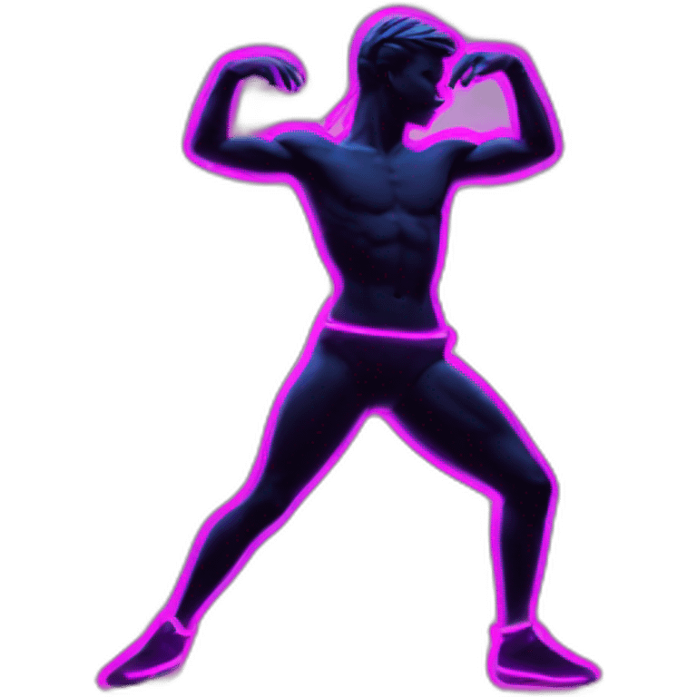  male dancer big booty neon sign style emoji