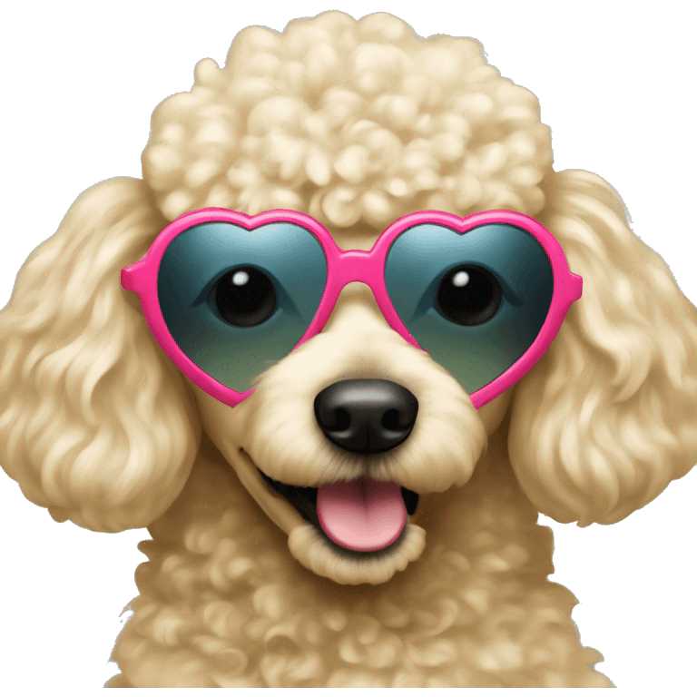 Blonde poodle with heart sunglasses  emoji