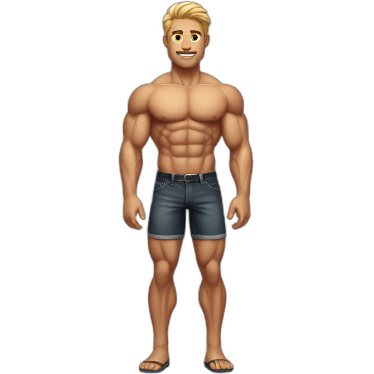 sexy muscle man full body emoji