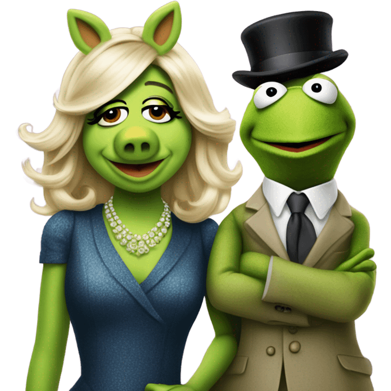 Kermit the frog with miss piggy emoji