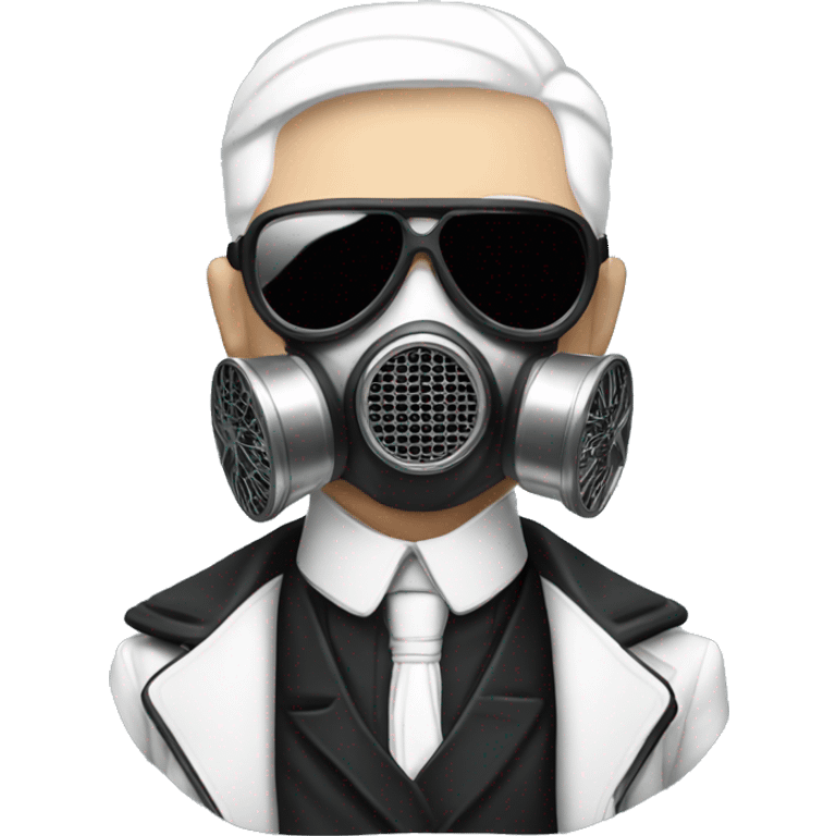 Karl Lagerfeld with gas mask emoji