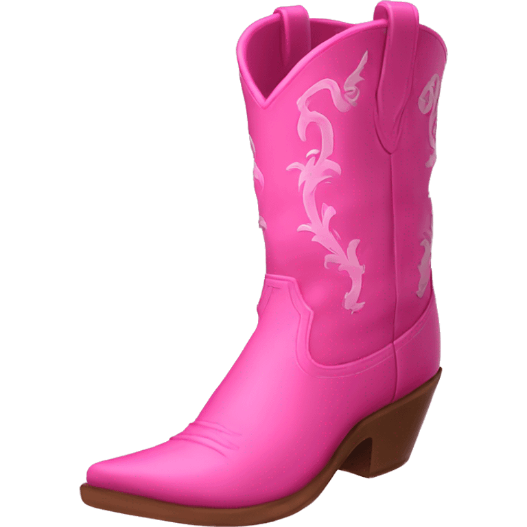 2 pink cowboy boots with details emoji