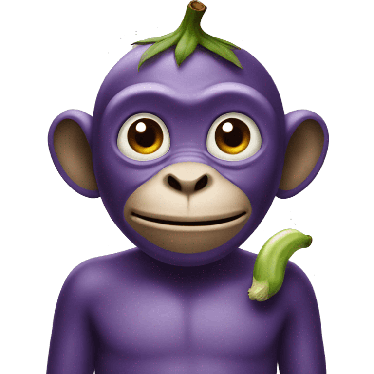 Monkey with eggplant emoji