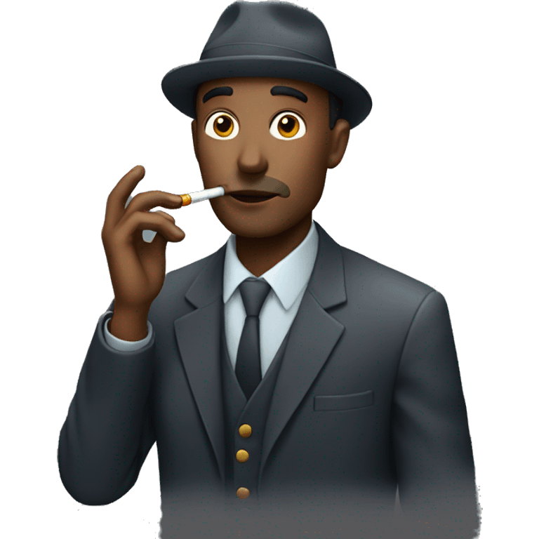 Man smoking a vape emoji