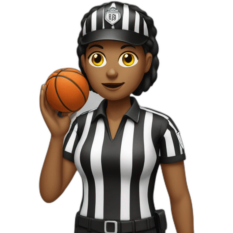 female basketball referee with whistle in hand emoji