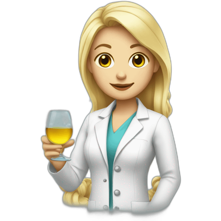 blonde with glass wearing lab coat tipsy emoji