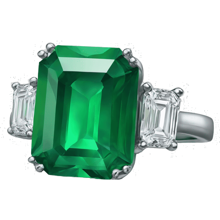 Engagement ring emoji emerald cut green emerald stone emoji