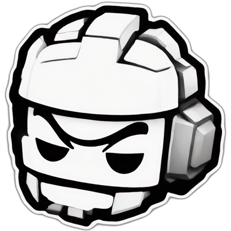 Brawl stars logo in black and white emoji