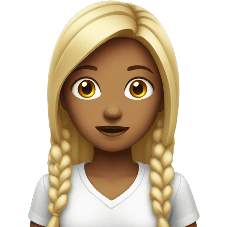 Girl in white shirt portrait emoji