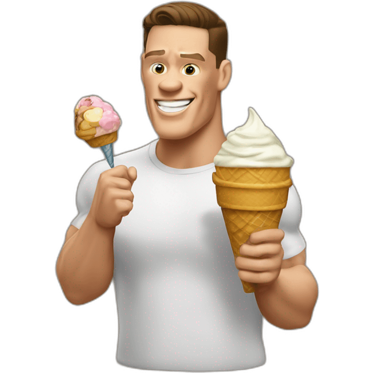 John cena with an ice cream emoji