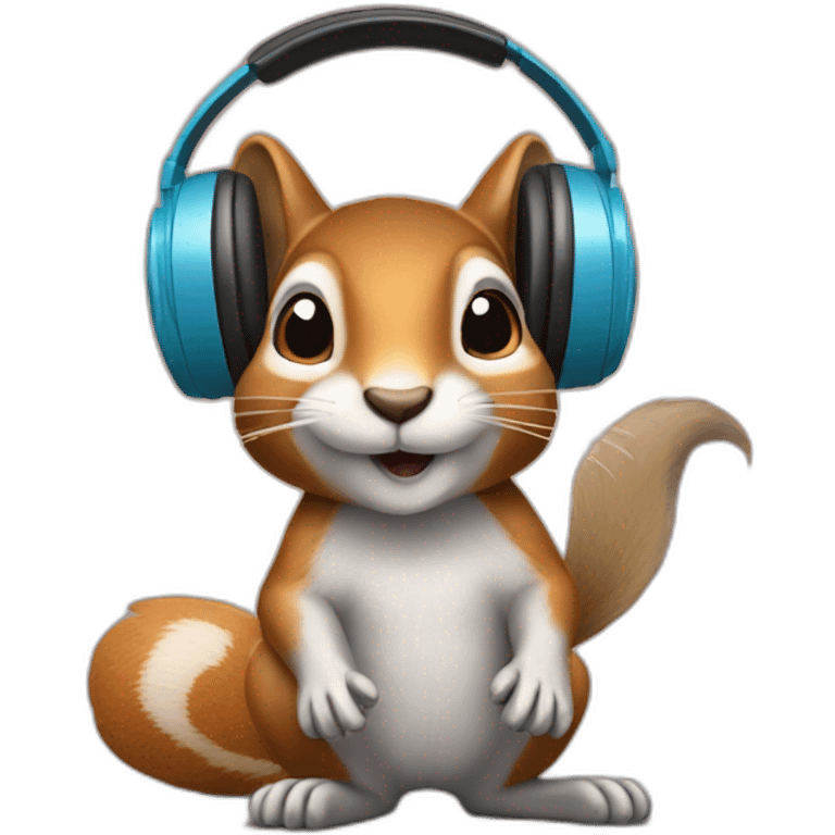 squirel listening music on headphones emoji