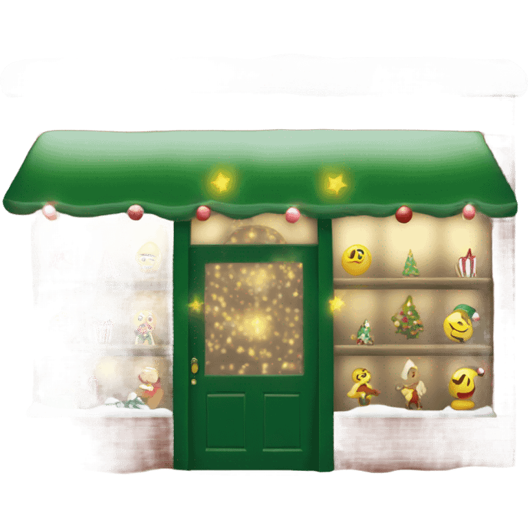 Christmas shop with Christmas lights  emoji