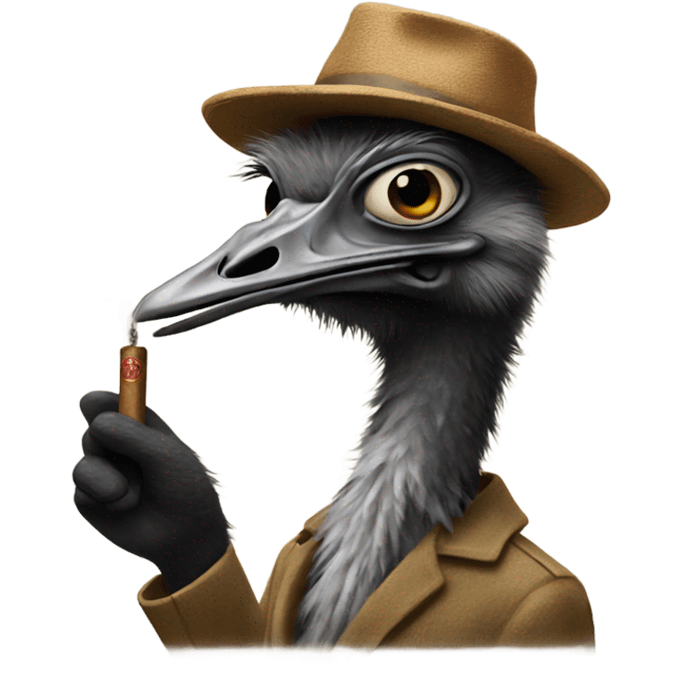 Emu smoking a cigar emoji