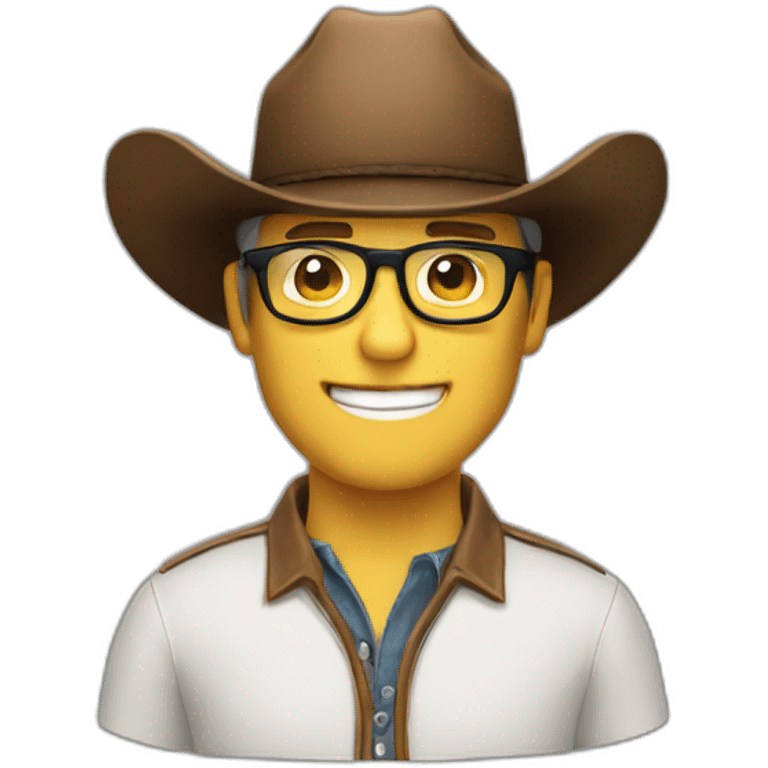 white man with cowboy hat and glasses emoji