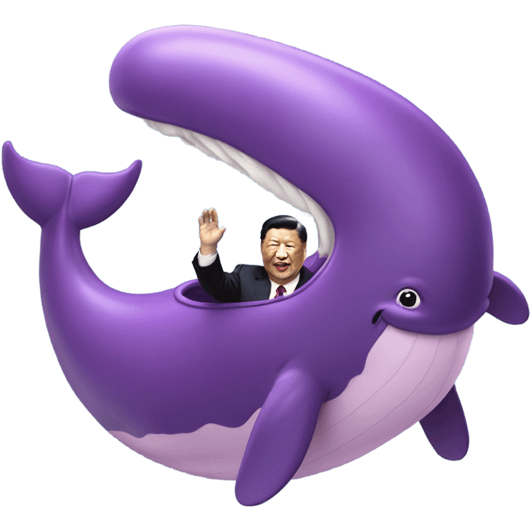 xi jinping riding purple whale with open mouth emoji