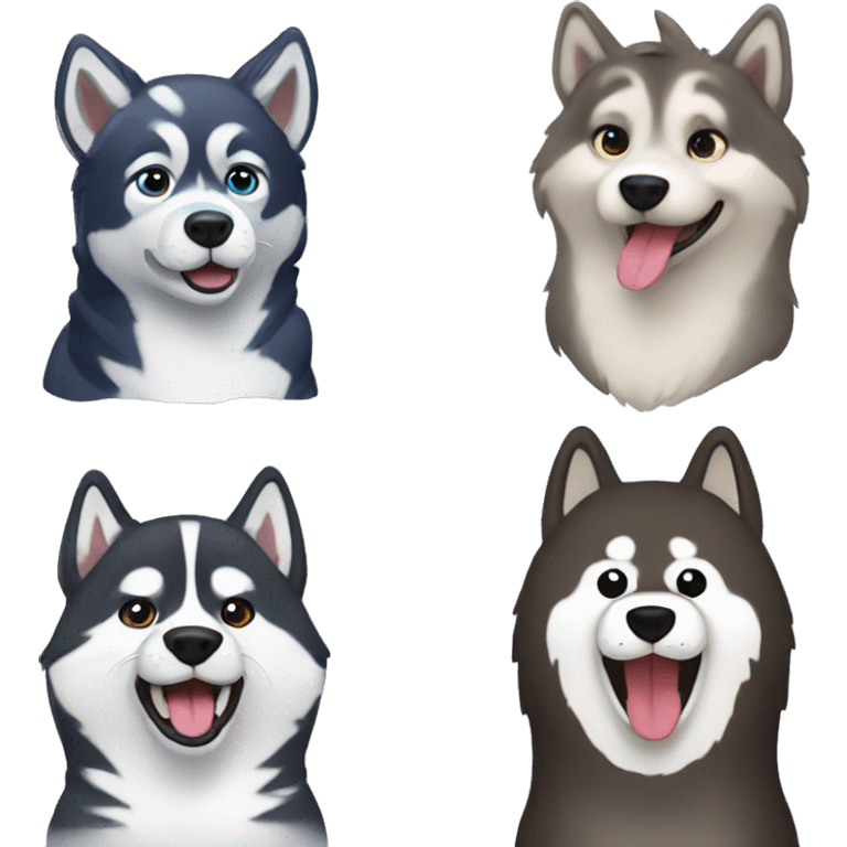 Husky and sea otter emoji