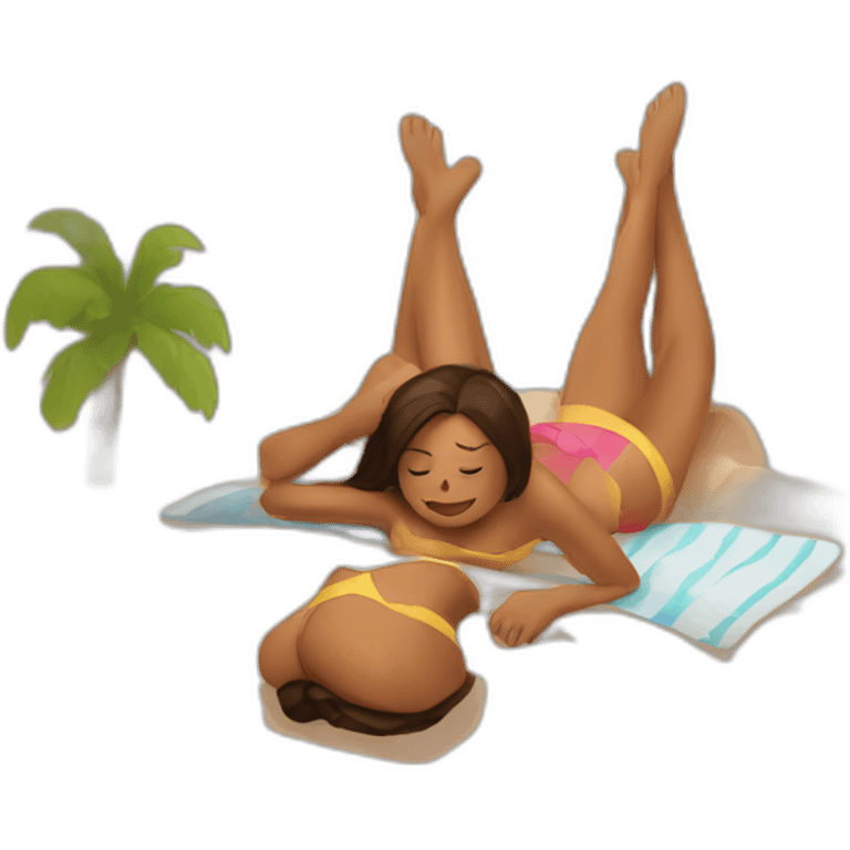 sunbathing girl from FKK emoji