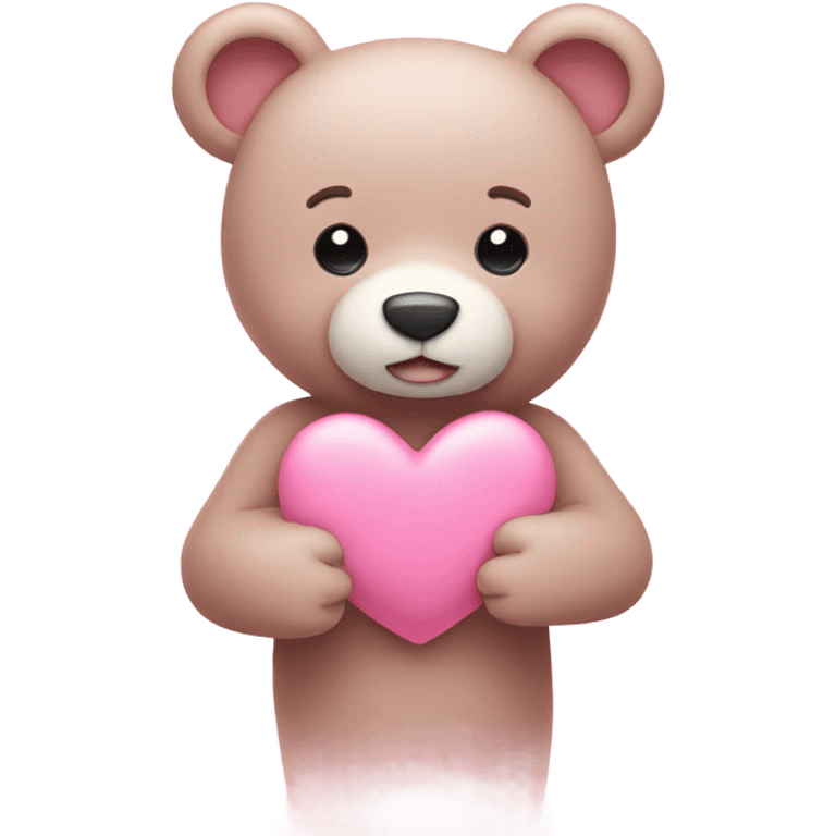 Light pink bear with a pink heart emoji